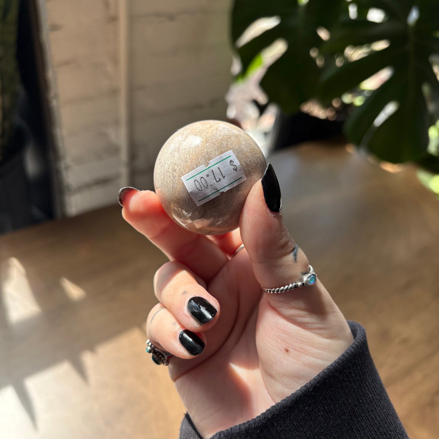 peach moonstone sphere