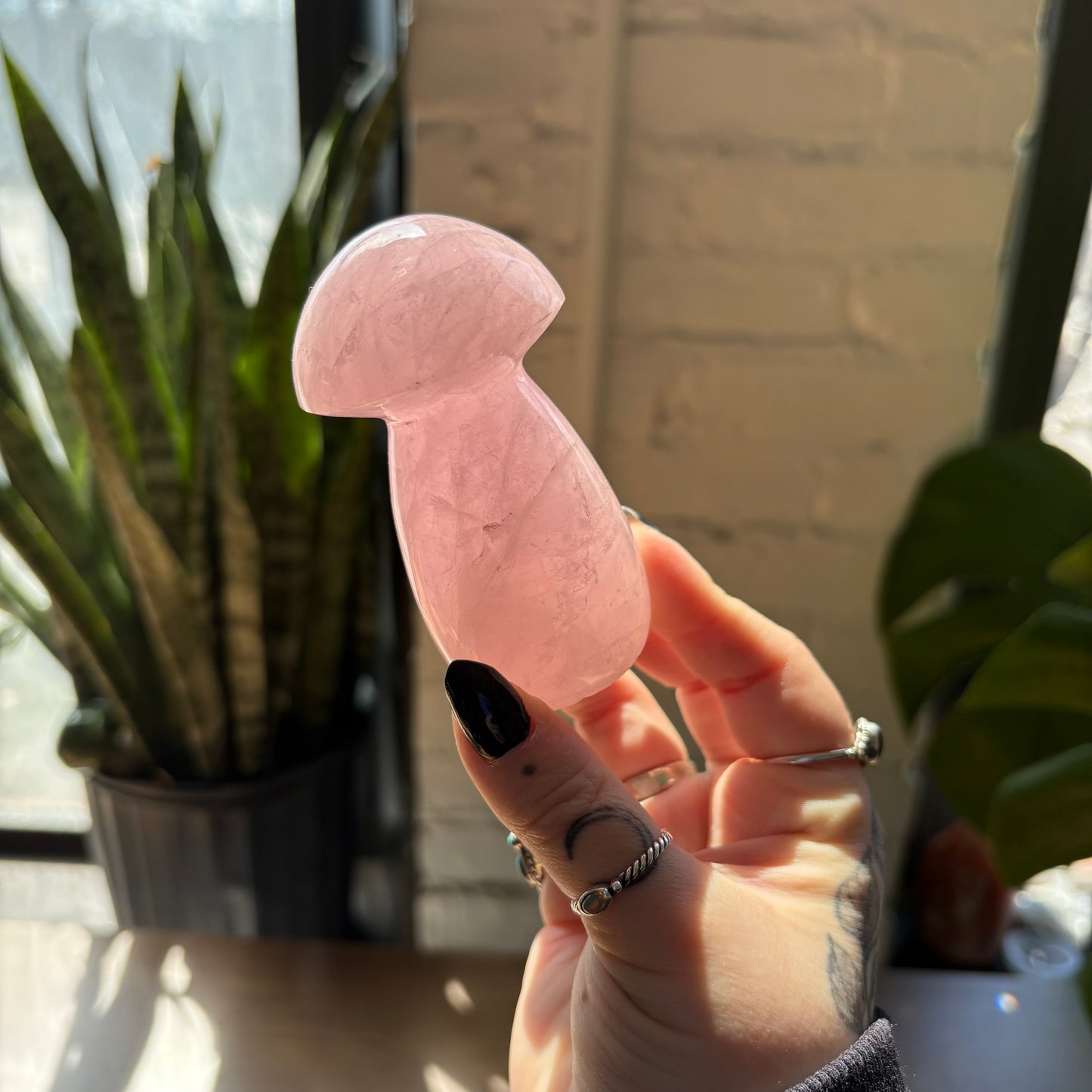 rose quartz mushroom