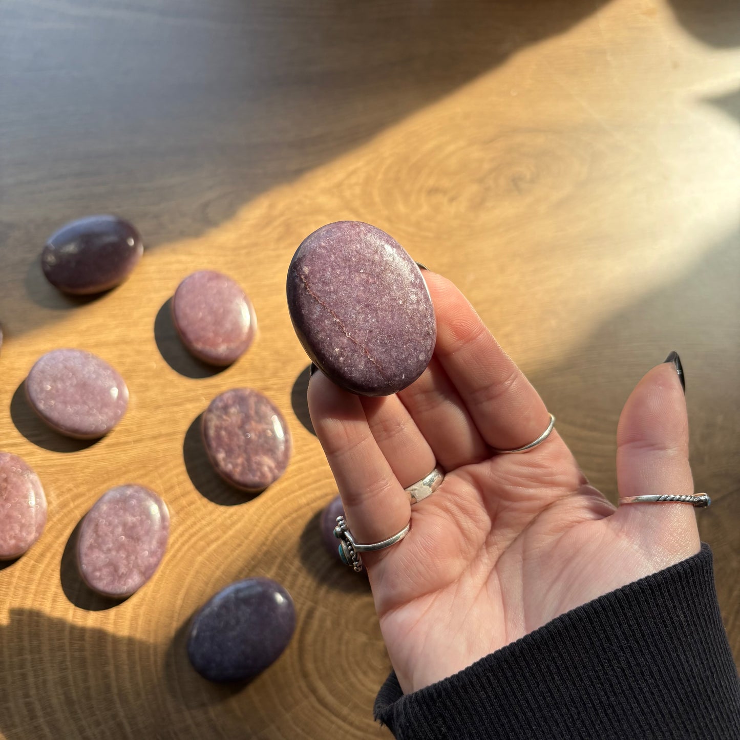 lepidolite palms