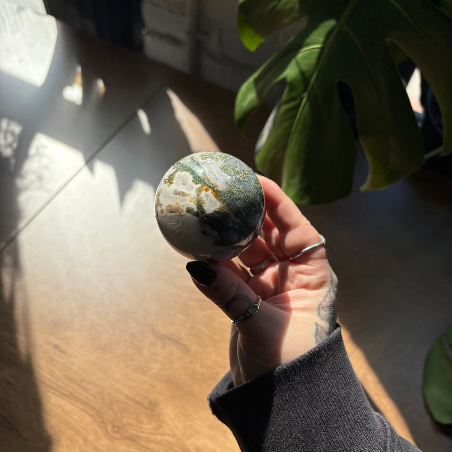 moss agate sphere