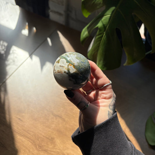 moss agate sphere
