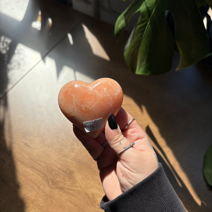 orange calcite heart