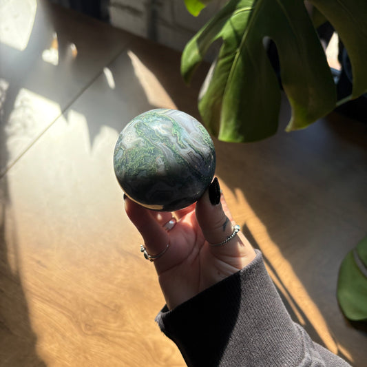 moss agate sphere