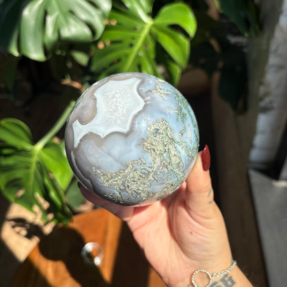 moss agate sphere