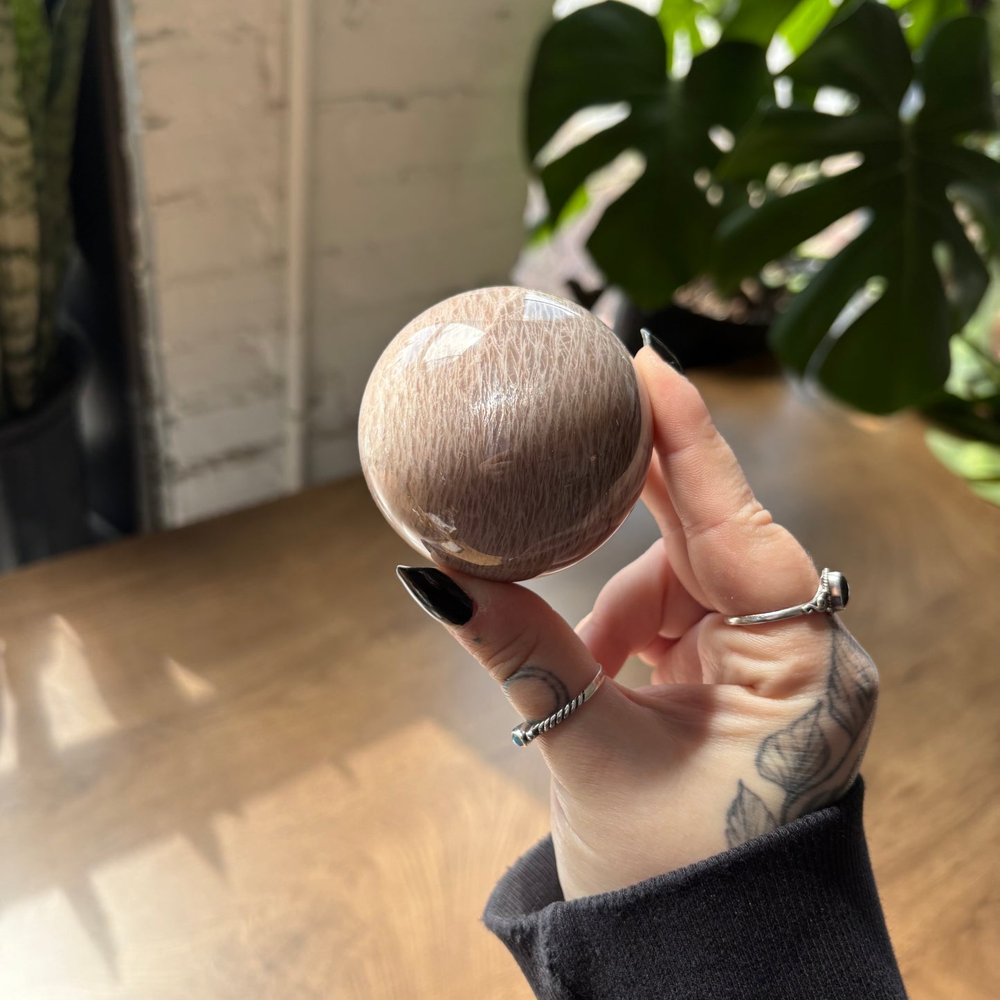 peach moonstone sphere