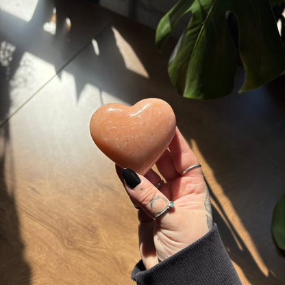 orange calcite heart
