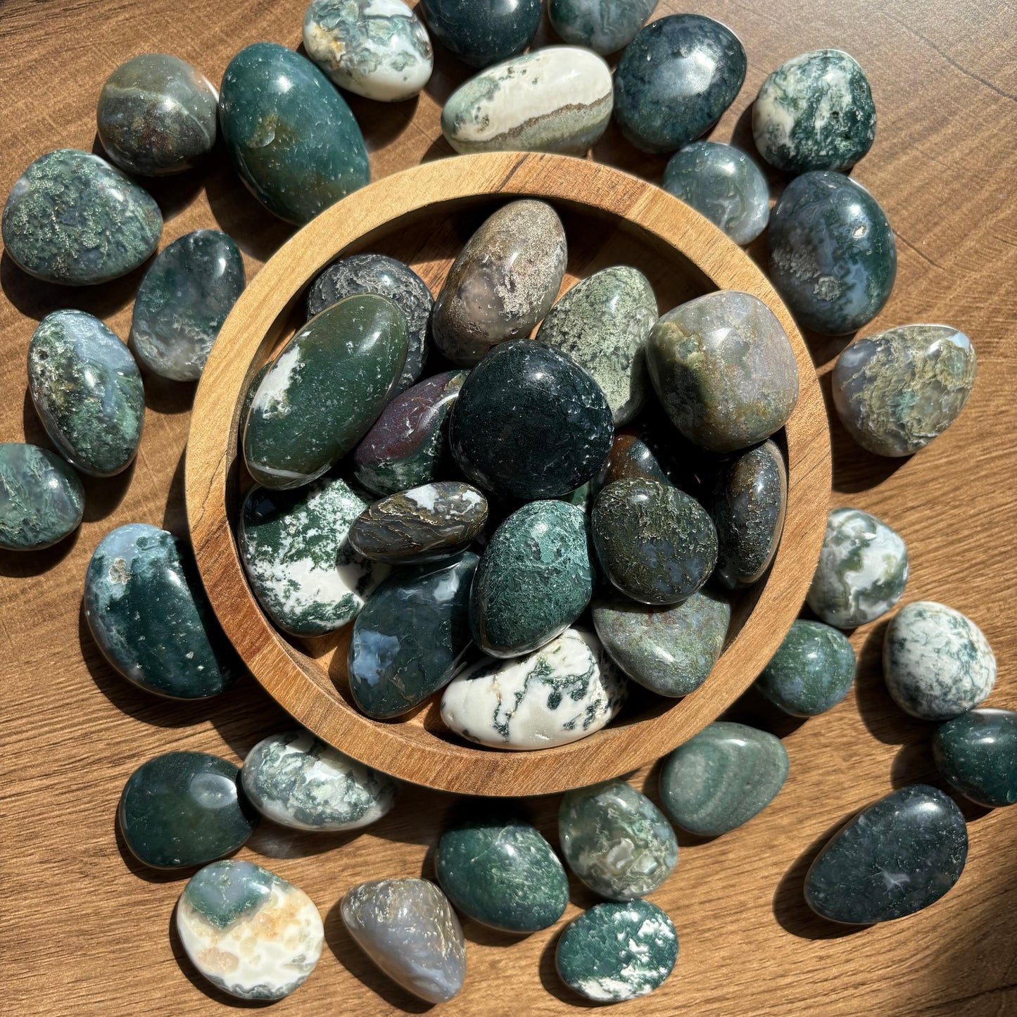 moss agate tumbles