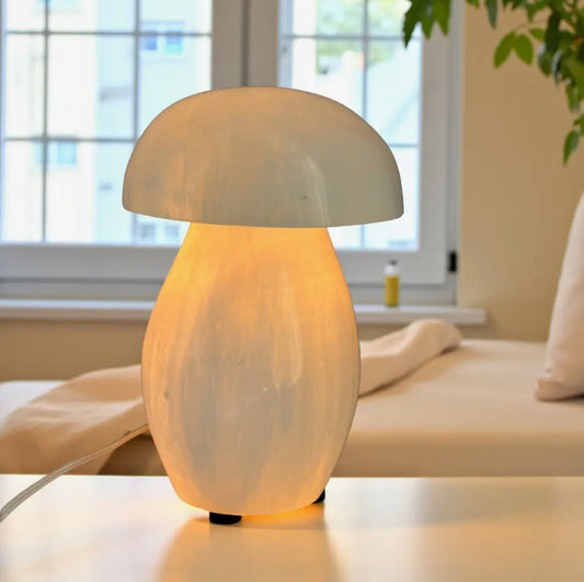 [preorder] selenite mushroom lamp