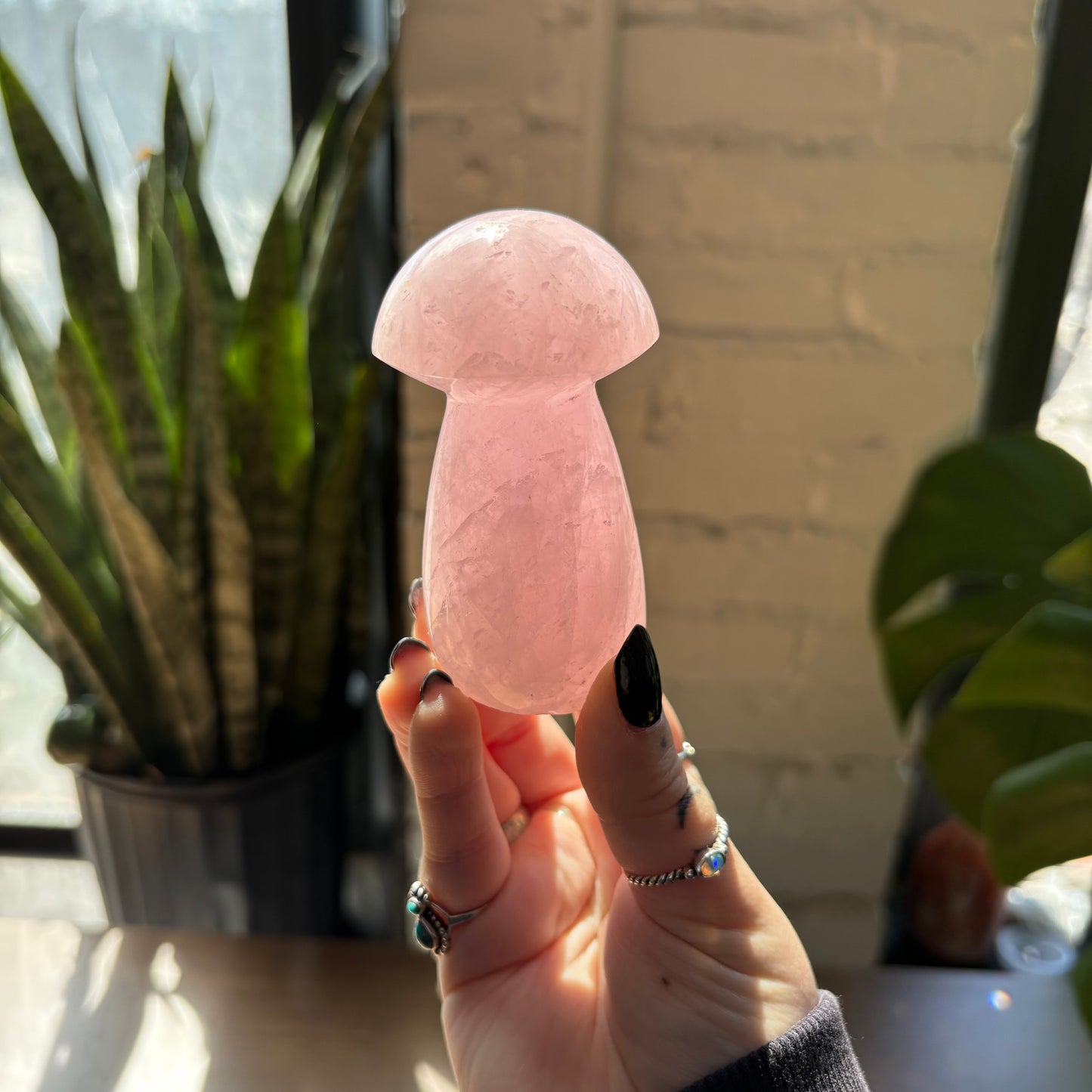 rose quartz mushroom