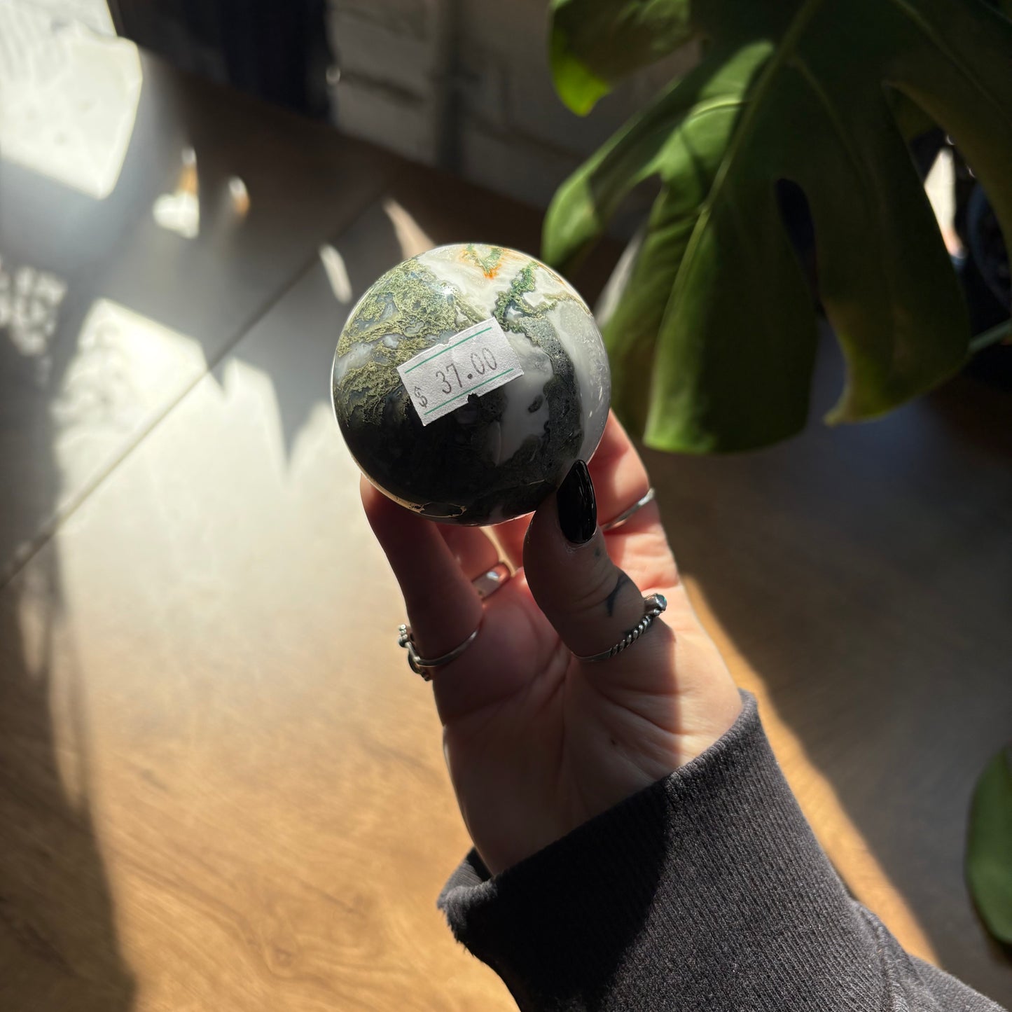moss agate sphere