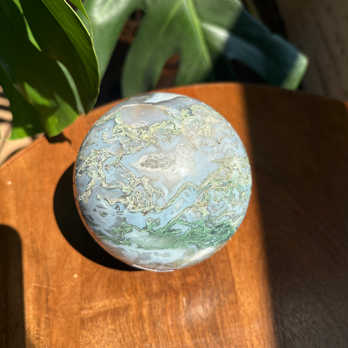moss agate sphere