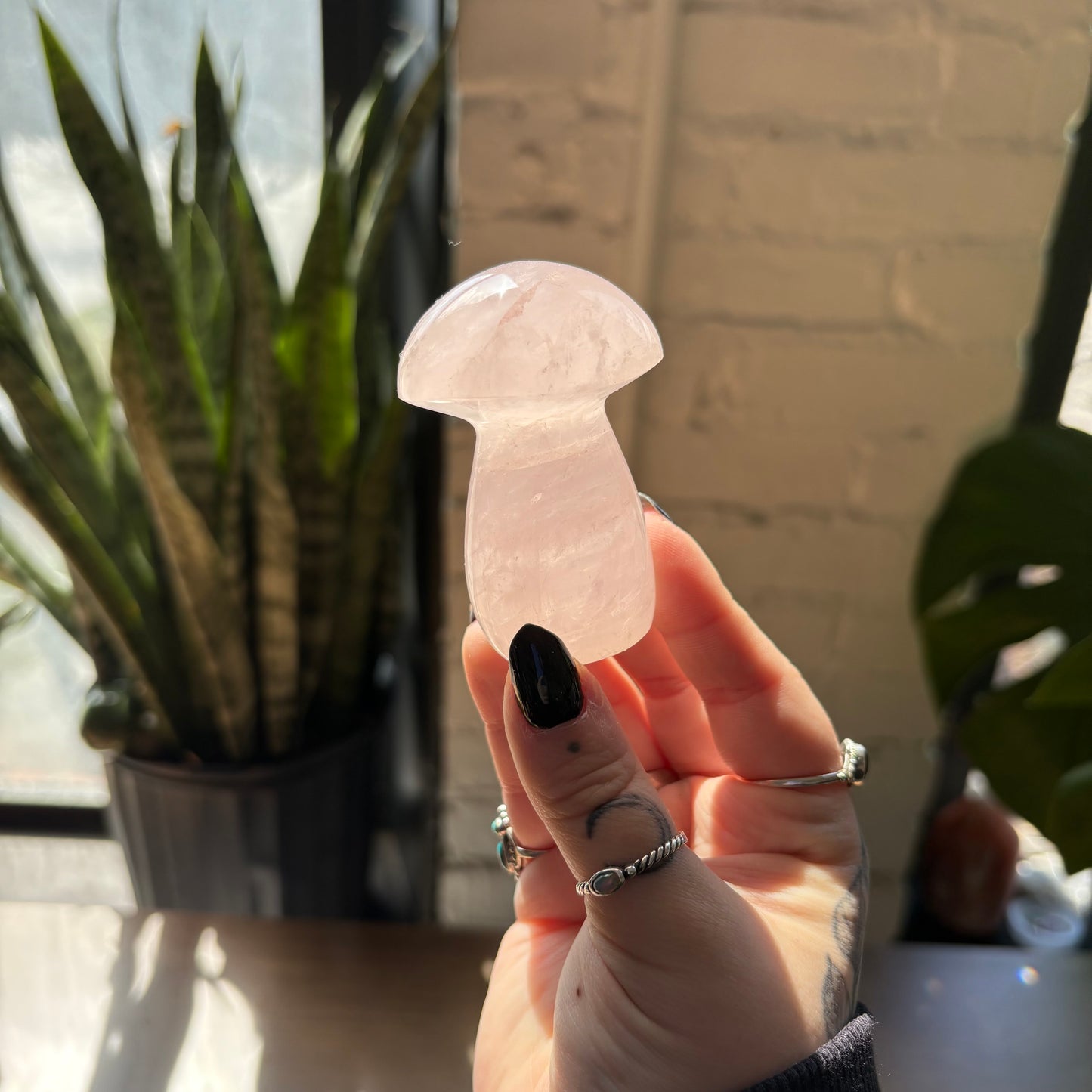 rose quartz mushroom