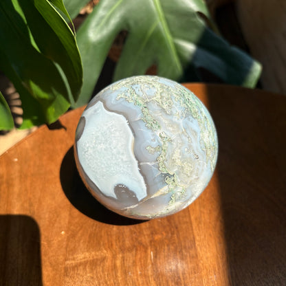 moss agate sphere