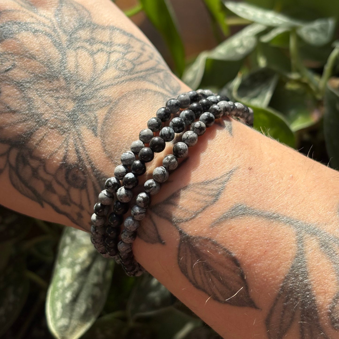 Snowflake Obsidian Bracelet